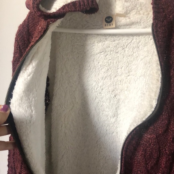 Roxy Fur Lined Hooded Zip Up Sweater - Picture 3 of 3